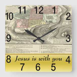 Horloge Carrée Carte De La Vie Du Christ