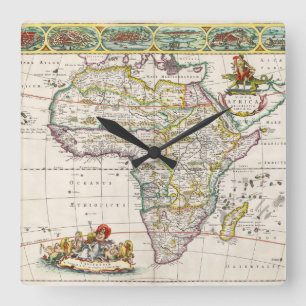 Horloge Carrée Carte de l'Afrique   Nouvelle-Afrique