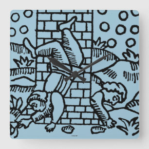 Horloge Carrée Carte de tarot : La maison de fous