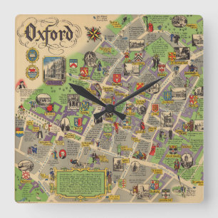 Horloge Carrée Carte d'Oxford, Angleterre (Chemins de fer britann