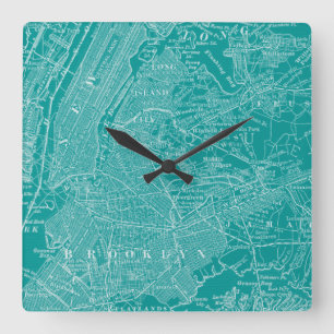 Horloge Carrée Carte graphique de New York