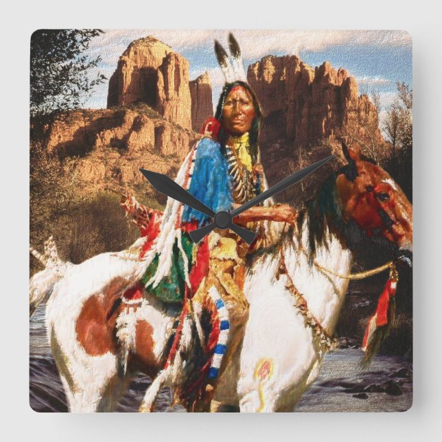 Horloge Carrée Carte indienne 1A (Recto)