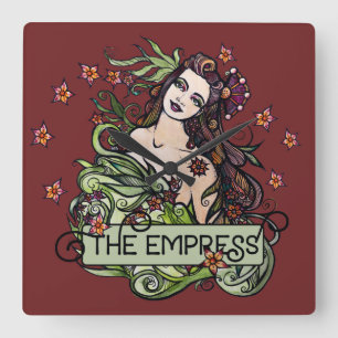 Horloge Carrée Carte Tarot Empress