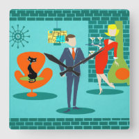 Cartographie de l'âge de l'espace rétro Couple mur