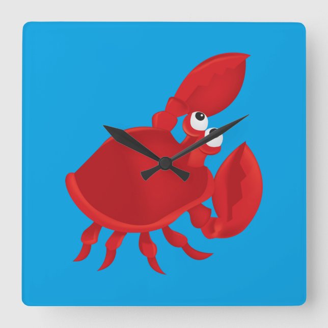Horloge Carrée Cartoon crab (Recto)