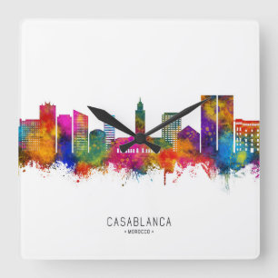 Horloge Carrée Casablanca Maroc Skyline