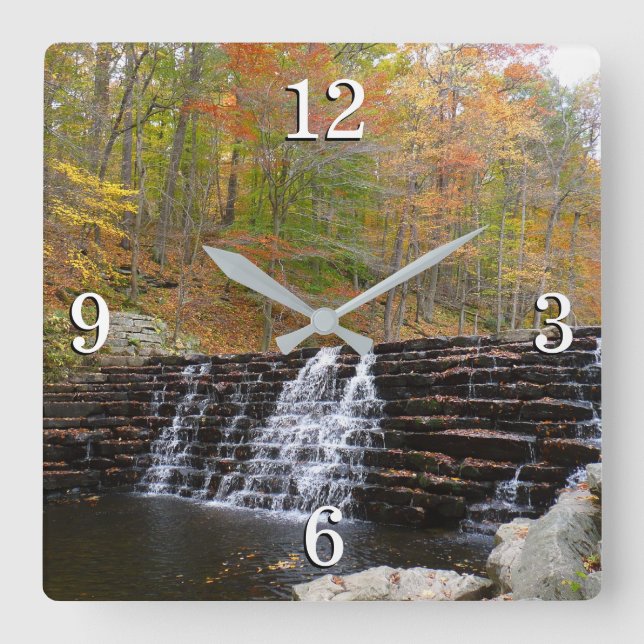 Horloge Carrée Cascade à Laurel Hill State Park I (Recto)
