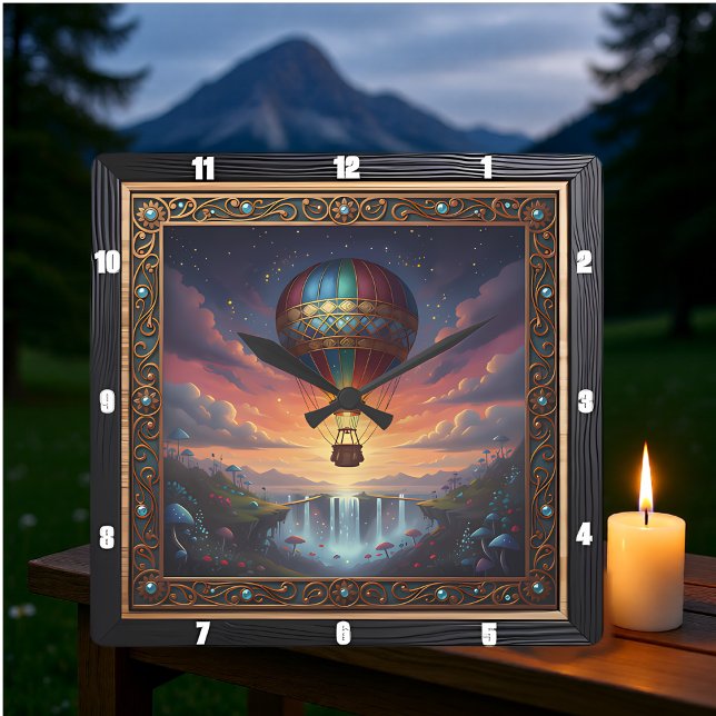 Horloge Carrée Cascade de ballon Steampunk (Créateur téléchargé)