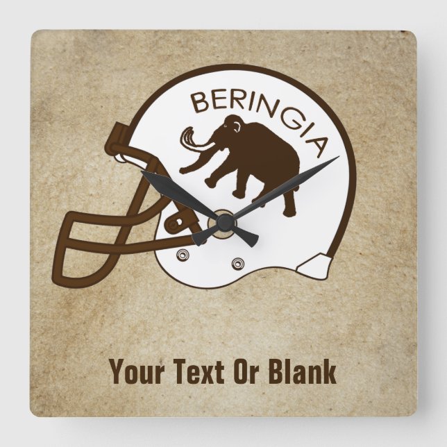 Horloge Carrée Casque Mammoth de l'Université de Beringia (Recto)