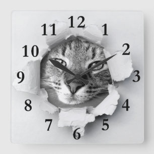 Horloge Carrée Cat