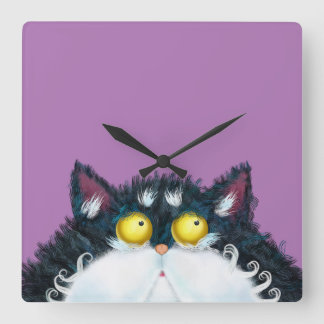 Horloge Carrée Cat eyes looking large clock