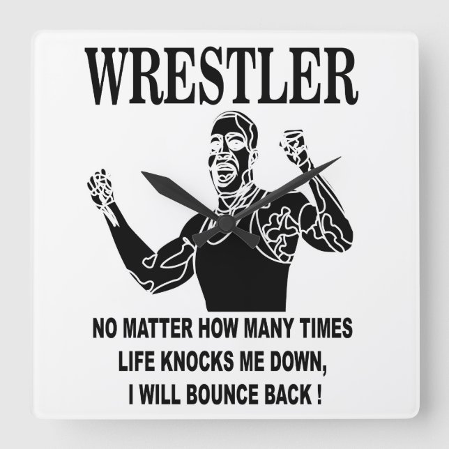 Horloge Carrée Catche Inspirational Wrestling  (Recto)