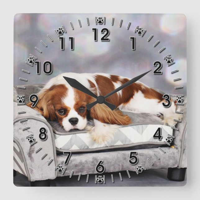 Horloge Carrée Cavalier King Charles Spaniel - Remington (Recto)