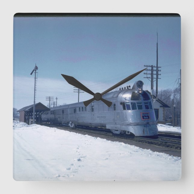 Horloge Carrée CB&Q Pioneer Zephyr #9900_Trains (Recto)
