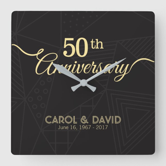 Horloge Carrée Celebrating 50th Anniversary. Customizable. (Recto)