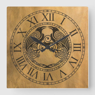 Horloge Carrée Celtic crow