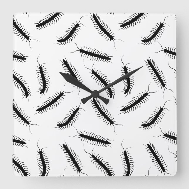 Horloge Carrée Centipedes (Recto)