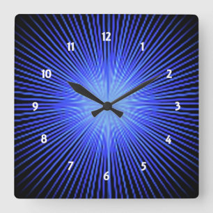 Horloge Carrée Cercle Blue Spirit