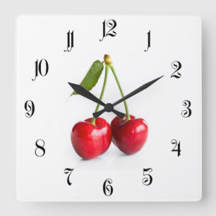 Horloge Carrée Cerise douce