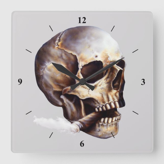 Horloge Carrée Ces Ciggies seront la Mort de Moi. (Recto)