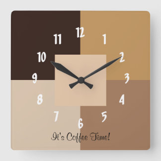 Horloge Carrée C'est le Coffee Time !