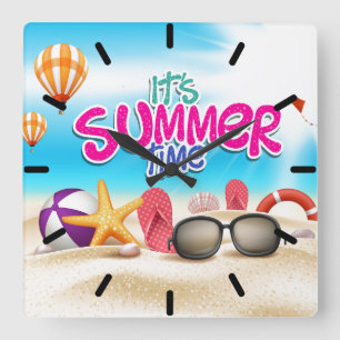 Horloge Carrée C'est l'été