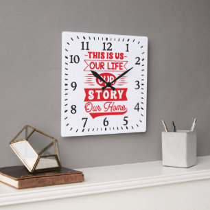 Horloge Carrée C'est nous notre histoire de vie
