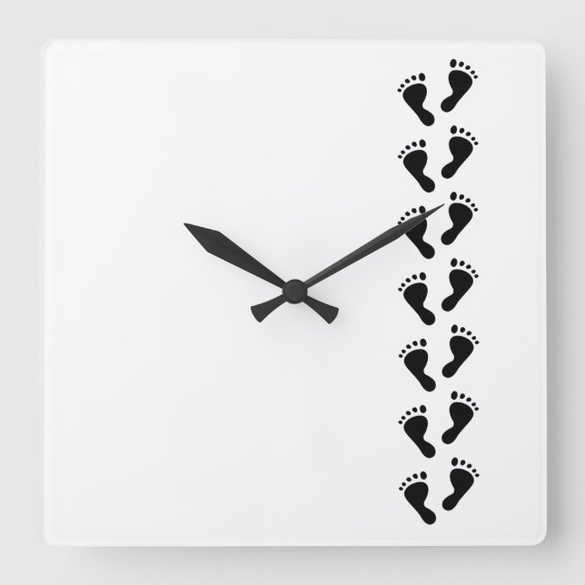 Horloge Carrée C'est un bébé - Pieds bébé (Recto)