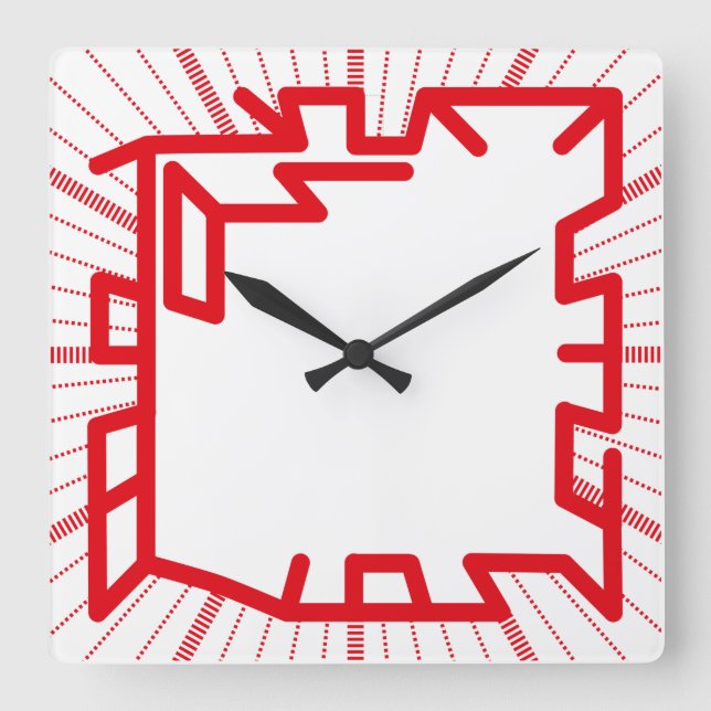 Horloge Carrée chained number clock pixelat by Masanser (Recto)