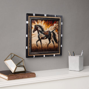 Horloge Carrée Champ de peinture : Conception personnalisée du tr