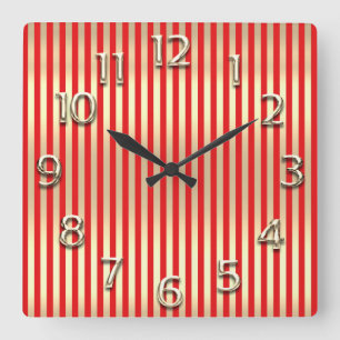Horloge Carrée Champaigne Gold Arabic Numbers