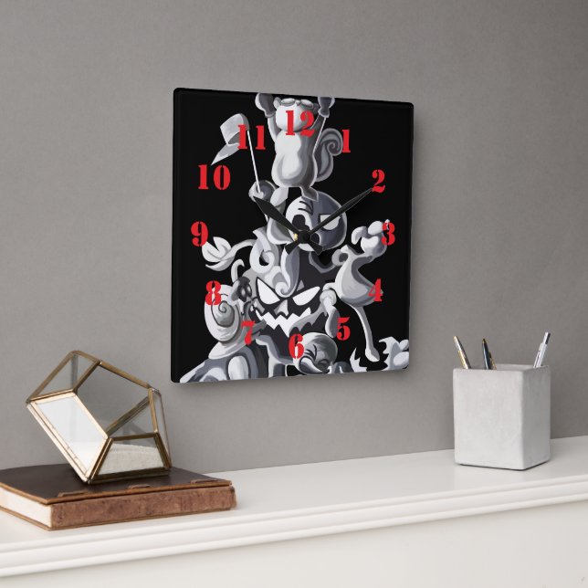 Horloge Carrée Champion par Squid Fear City (Bureau)