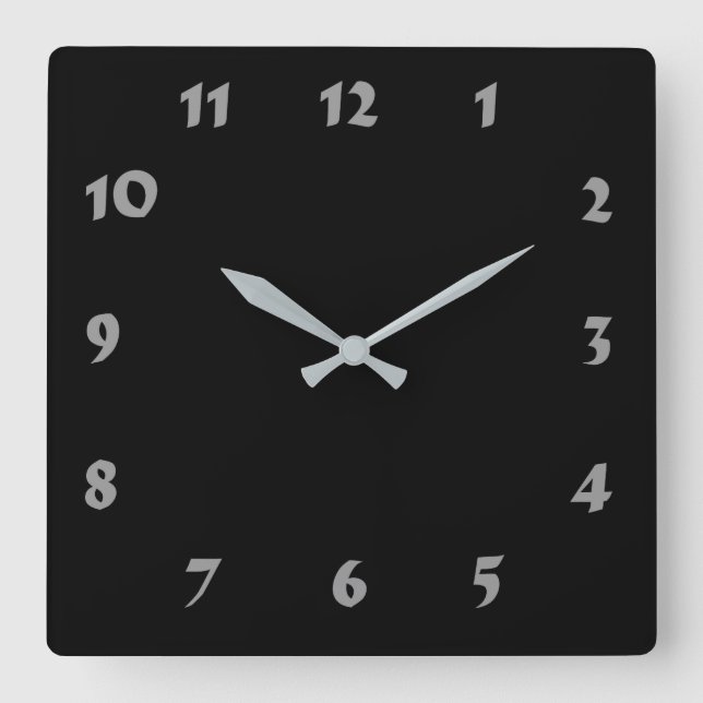 Horloge Carrée Changeable Numbered Black Clock (Recto)