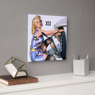 Horloge Carrée Changement rapide par Gil Elvgren