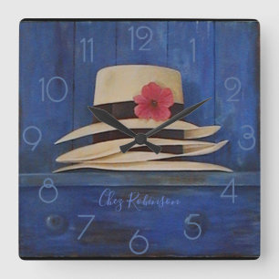 Horloge Carrée Chapeaux Panama Personnalisés