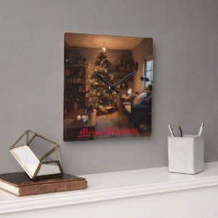 Horloge Carrée Charme de Yuletide