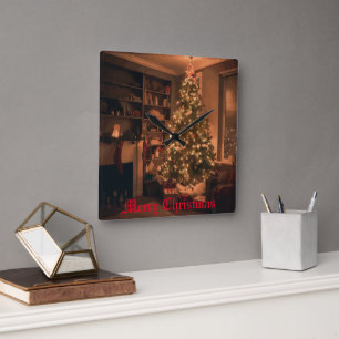 Horloge Carrée Charme de Yuletide