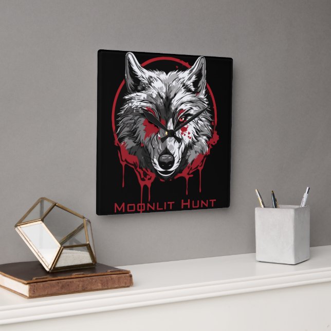 Horloge Carrée Chasse Lune (Bureau)
