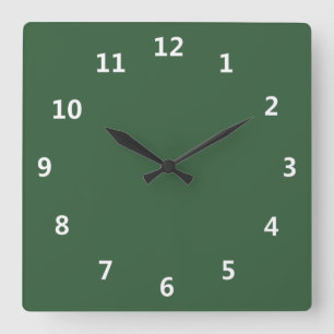 Horloge Carrée Chasseur simple vert