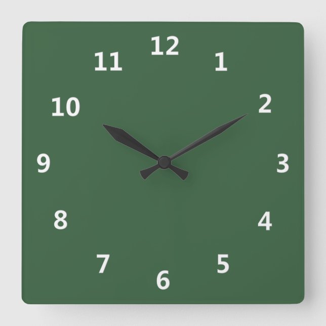 Horloge Carrée Chasseur simple vert (Recto)