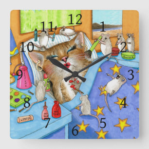 Horloge Carrée Chat 508