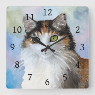Horloge Carrée Chat 572 Calico