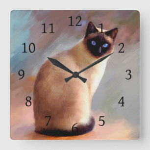 Horloge Carrée Chat 613 siamois