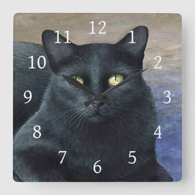 Horloge Carrée Chat 621 (Recto)