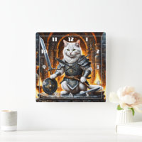 Chat blindée avec épée et bouclier