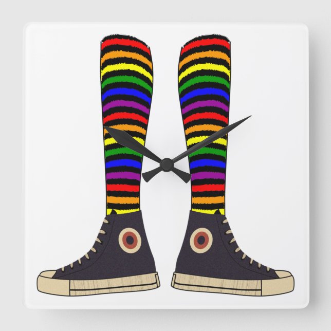 Horloge Carrée Chaussettes LGBT (Recto)