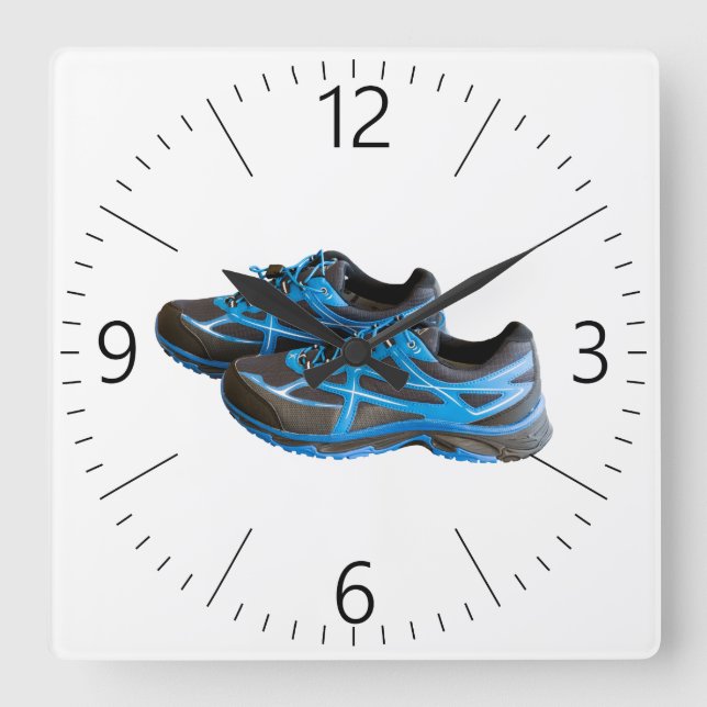 Horloge Carrée Chaussures de course (Recto)