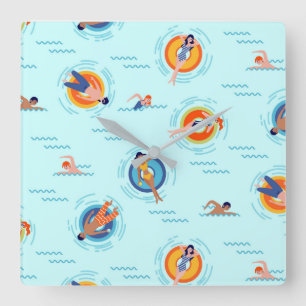 Horloge Carrée Chaussures funky tongs d'été colorés