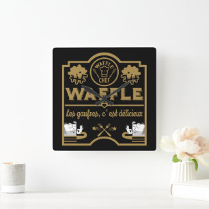 Horloge Carrée Chef gaufre