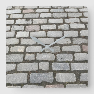 Horloge Carrée Chemin de pierre Gris Cobblestone Street Sidewalk
